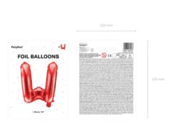 Folie Ballon Letter W Rood Leeg 35cm -Feestspullen Winkel folie ballon letter w rood leeg 35cm 4