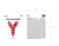 Folie Ballon Letter Y Rood Leeg 35cm -Feestspullen Winkel folie ballon letter y rood leeg 35cm 4