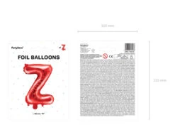 Folie Ballon Letter Z Rood Leeg 35cm -Feestspullen Winkel folie ballon letter z rood leeg 35cm 4