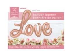 Folie Ballon Love Rose Goud Leeg 2,74m -Feestspullen Winkel folie ballon love rose goud leeg 274m 2