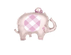 Folieballon Baby Olifant Roze 74cm