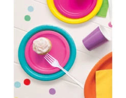 Fuchsia Borden Rond 17,5cm 8st -Feestspullen Winkel fuchsia borden rond 175cm 8st 2