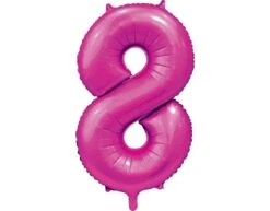 Fuchsia Cijfer Ballon 8 Jaar Glans 86cm