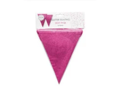 Fuchsia Vlaggenlijn Glitter 6m -Feestspullen Winkel fuchsia vlaggenlijn glitter 6m 3