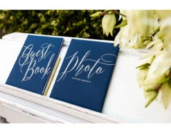 Gastenboek Blauw 24,5cm -Feestspullen Winkel gastenboek blauw 245cm 2