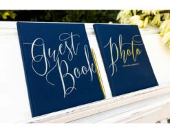 Gastenboek Blauw 24,5cm -Feestspullen Winkel gastenboek blauw 245cm 3