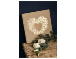 Gastenboek Hart Bruin 20,5cm -Feestspullen Winkel gastenboek hart bruin 205cm 3
