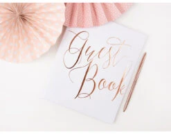 Gastenboek Rose Gouden Letters 24,5cm -Feestspullen Winkel gastenboek rose gouden letters 245cm 2
