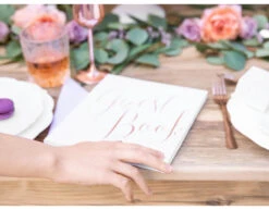 Gastenboek Rose Gouden Letters 24,5cm -Feestspullen Winkel gastenboek rose gouden letters 245cm 4