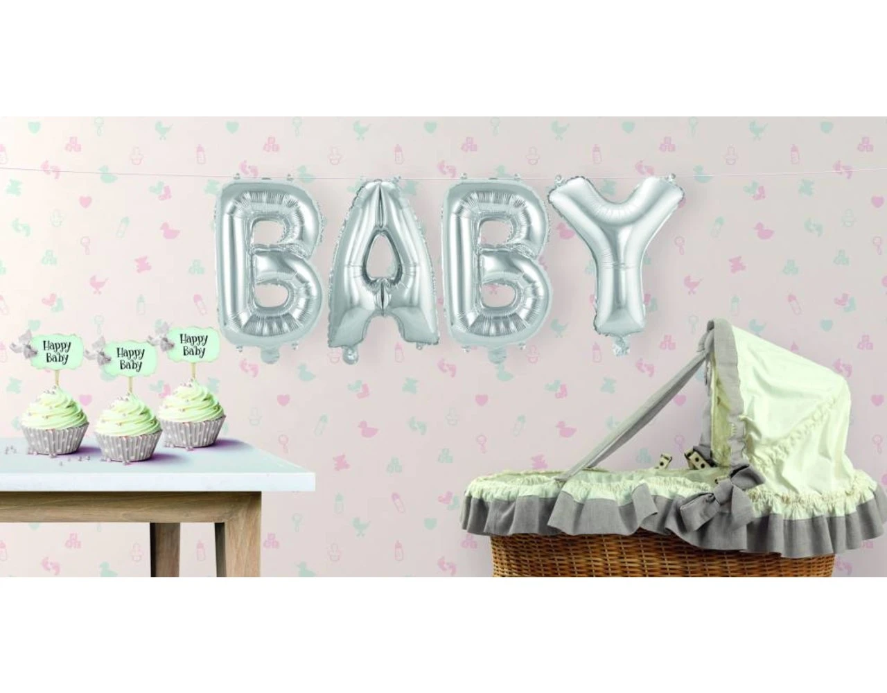 Geboorte Ballonnen Letter Set Baby 36cm 2 Geboorte Ballonnen Letter Set Baby 36cm - Afbeelding 2