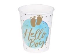 Geboorte Bekers Hello Boy Papier 210ml 10st