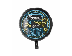 Geboorte Helium Ballon It's A Boy Neon 46cm Leeg