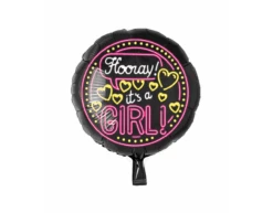 Geboorte Helium Ballon It's A Girl Neon 46cm Leeg
