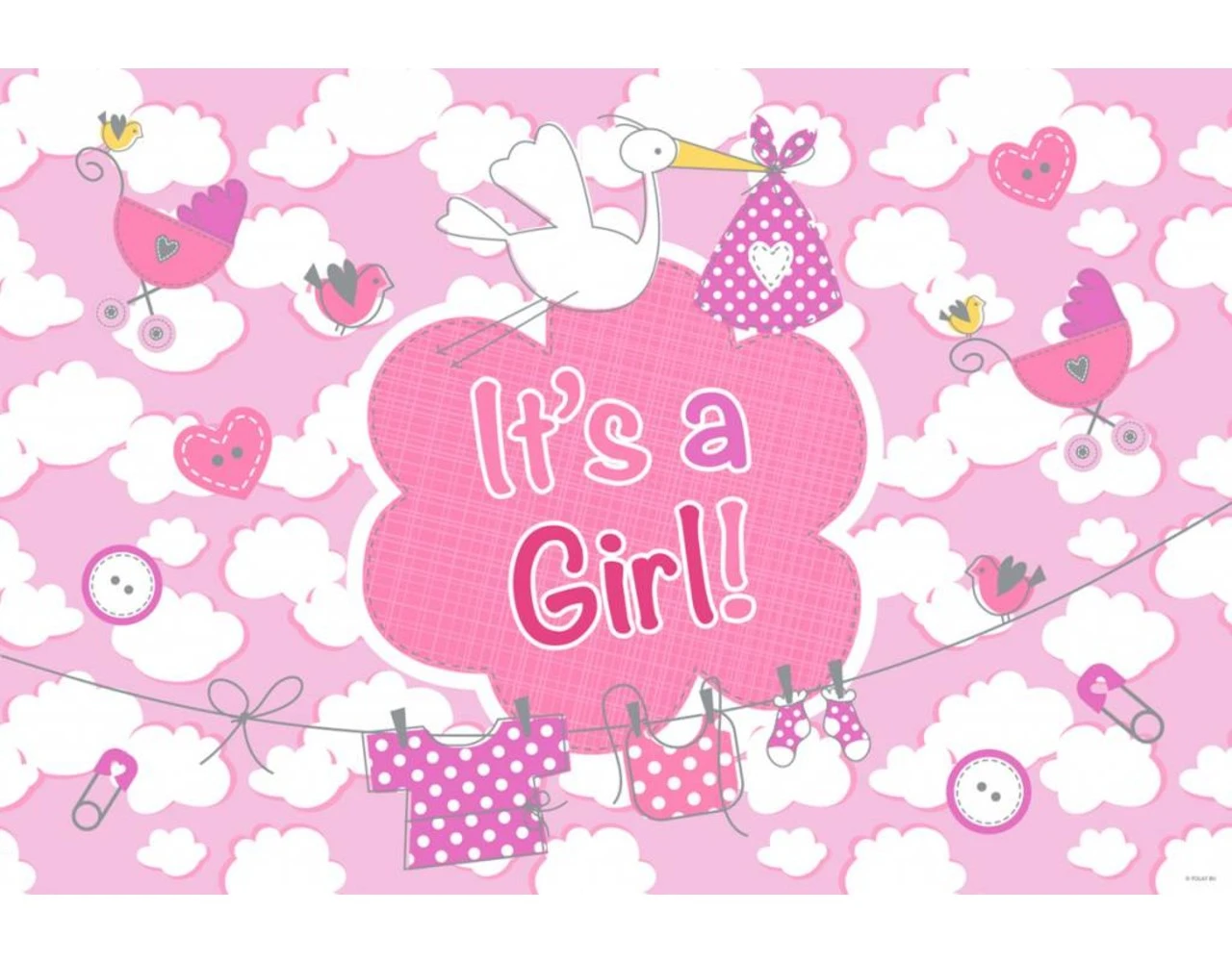 Geboorte Raamvlag Meisje 90cm 1 Geboorte Raamvlag Meisje 90cm