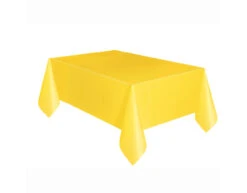 Geel Tafelkleed Plastic 2,74m -Feestspullen Winkel geel tafelkleed plastic 274m 2