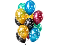 Gekleurde Ballonnen Metallic Sterren 30cm 12st
