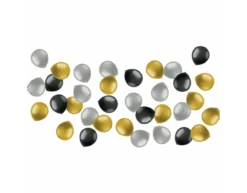 Gekleurde Ballonnen Zwart Goud Zilver Metallic 13cm 50st