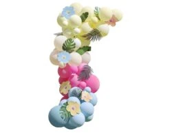 Gekleurde Ballonnenboog Bladeren En Bloemen