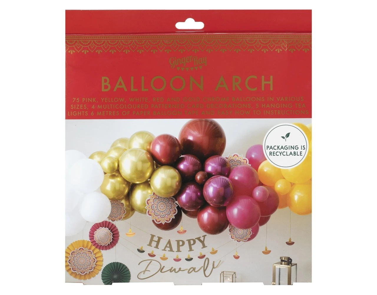 Gekleurde Ballonnenboog Met Papieren Waaiers 3 Gekleurde Ballonnenboog Met Papieren Waaiers - Afbeelding 3