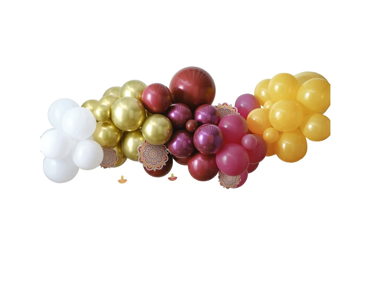 Gekleurde Ballonnenboog Met Papieren Waaiers 1 Gekleurde Ballonnenboog Met Papieren Waaiers