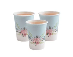 Gekleurde Bekers Bloemen 250ml 8st