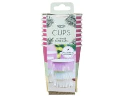 Gekleurde Bekers Franjes 250ml 8st -Feestspullen Winkel gekleurde bekers franjes 250ml 8st 2