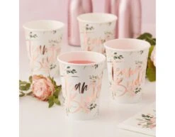 Gekleurde Bekers Team Bride 266ml 8st -Feestspullen Winkel gekleurde bekers team bride 266ml 8st 2