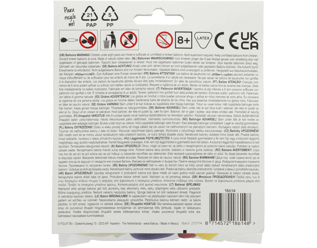 Gekleurde Confetti Ballonnen 30cm 12st 3 Gekleurde Confetti Ballonnen 30cm 12st - Afbeelding 3