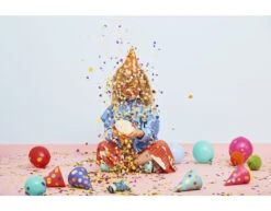 Gekleurde Feesthoedjes Stippen XL 16cm 6st -Feestspullen Winkel gekleurde feesthoedjes stippen xl 16cm 6st 5