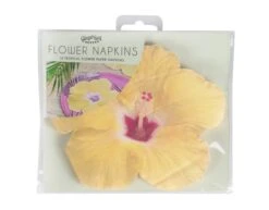 Gele Servetten Bloemen 16,5cm 16st -Feestspullen Winkel gele servetten bloemen 165cm 16st 2
