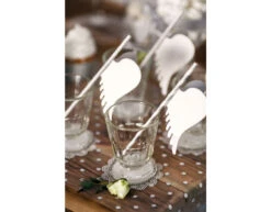 Glasdecoratie Vleugel 12,3cm 10st -Feestspullen Winkel glasdecoratie vleugel 123cm 10st 2