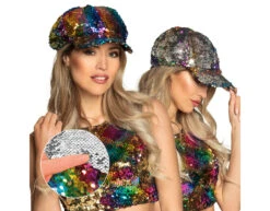 Glitterpet Omkeerbaar Regenboog Zilver 31cm