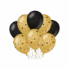 Goud Zwarte Ballonnen Sterren 30cm 6st