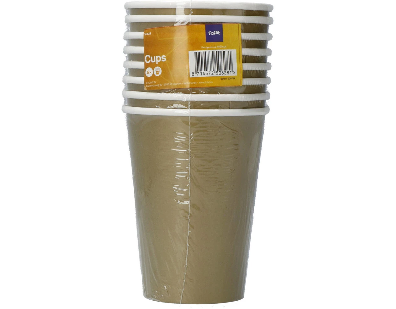 Gouden Bekers Karton 350ml 8st 2 Gouden Bekers Karton 350ml 8st - Afbeelding 2