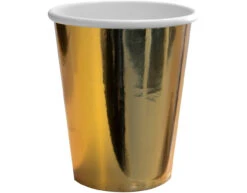 Gouden Bekers Metallic Karton 250ml 8st