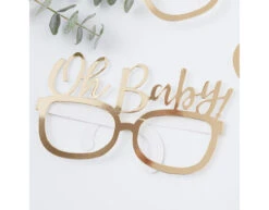 Gouden Bril Oh Baby 16,5cm 8st -Feestspullen Winkel gouden bril oh baby 165cm 8st 2