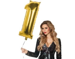 Gouden Cijfer Ballon 1 Jaar 86cm