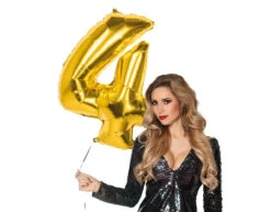 Gouden Cijfer Ballon 4 Jaar 86cm