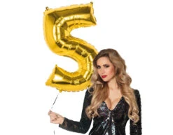 Gouden Cijfer Ballon 5 Jaar 86cm
