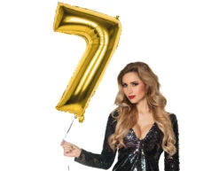 Gouden Cijfer Ballon 7 Jaar 86cm