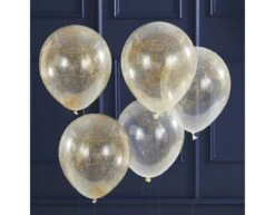Gouden Confetti Ballon Engelen Haar 30cm 5st -Feestspullen Winkel gouden confetti ballon engelen haar 30cm 5st 2