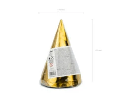 Gouden Feesthoedjes 16cm 6st -Feestspullen Winkel gouden feesthoedjes 16cm 6st 2