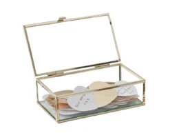 Gouden Gastenboek Glazen Kistje 19cm