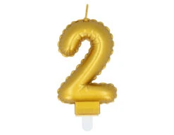 Gouden Kaars 2 Jaar 8cm