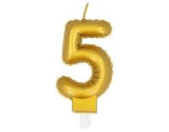 Gouden Kaars 5 Jaar 8cm