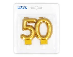 Gouden Kaars 50 Jaar 8cm -Feestspullen Winkel gouden kaars 50 jaar 8cm 2