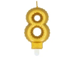 Gouden Kaars 8 Jaar 8cm