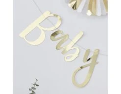 Gouden Letterslinger Baby Shower 1,5m -Feestspullen Winkel gouden letterslinger baby shower 15m 2