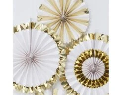 Gouden Papieren Waaiers 38cm 5st -Feestspullen Winkel gouden papieren waaiers 38cm 5st 2