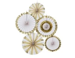 Gouden Papieren Waaiers 38cm 5st
